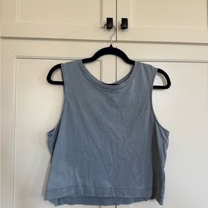 Casual Blue Sleeveless Top